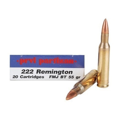 Cartucho 222 Rem 55gr FMJ BT Prvi