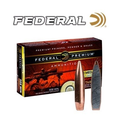 Cartucho 308 Win 168gr BTHP Matchking Sierra Federal