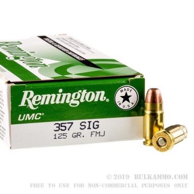 Cartucho 357 Sig 125gr FMJ Reminton