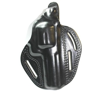 Funda revólver 2\" cuero negra 2 posiciones c/corchete VEGA