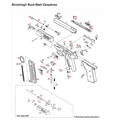 Pieza nº 14 pistola cal. 22 Buck Mark (nueva) BROWNING
