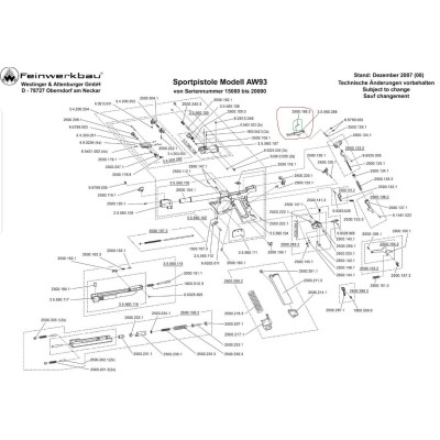 Muelle retenida corredera (ref 2500.185.3) pistola AW93 FEINWERKBAU