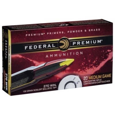 Cartucho 270 Win 130gr Nosler Ballistic Tip Federal