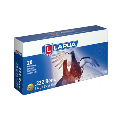Cartucho 222 Rem 55gr FMJ Lapua (20u)