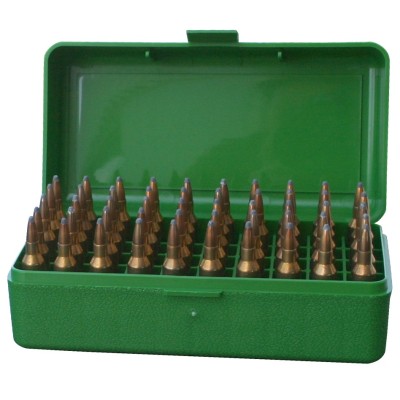 Caja portamunición verde Cal. 222 (50 cart.) MTM