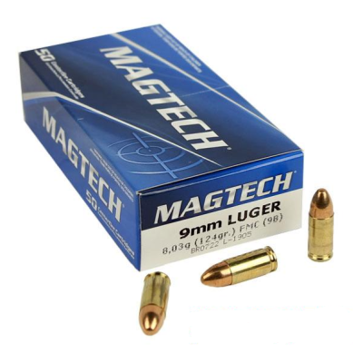 Cartucho 9mm 124gr FMJ Magtech