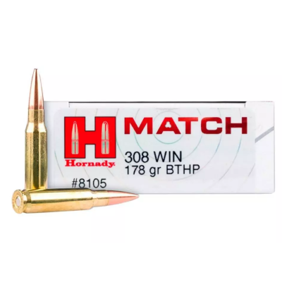 Cartucho 308win 178gr BTHP Hornady