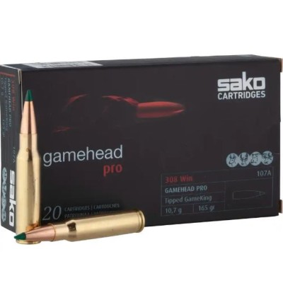 Cartucho 308 Win 165gr GAMEHEAD PRO SAKO