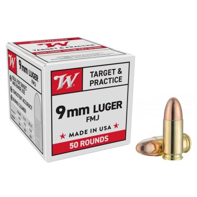 Cartucho 9 124gr FMJ (50u) Winchester