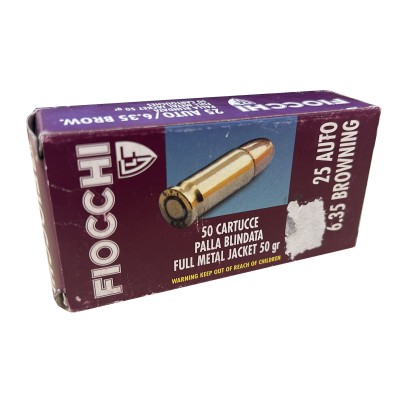Cartucho 6,35 (25acp) 50gr FIOCCHI. OUTLET