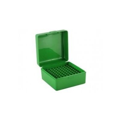 Caja portamunición verde Cal. 17 a 222 (100 cart.) MTM