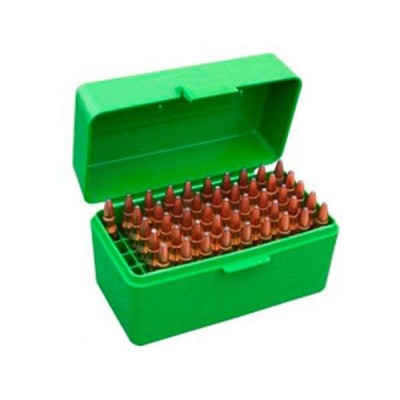 Caja portamunicion verde Cal. 17 a 222 (50 cart.) MTM