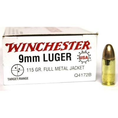 Cartucho 9 FMJ Win 50u. 115gr