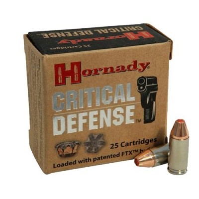 Cartucho 9 115gr FTX Critical Defense Hornady (25u)