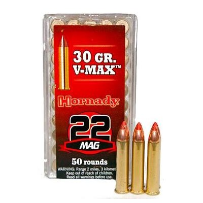 Cartucho 22 Magnum WMR 30gr V-Max Hornady