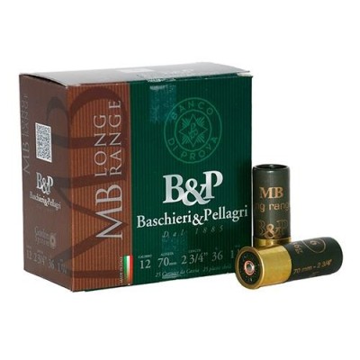 Cartucho 12 (0) 36gr MB Long Range Baschieri & Pellegri