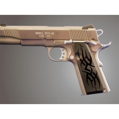 Cacha gruesa aluminio tribal negro pistola 1911 HOGUE