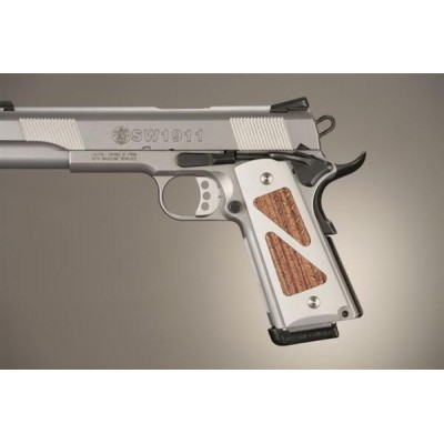 Cacha aluminio claro-madera clara pistola 1911 HOGUE