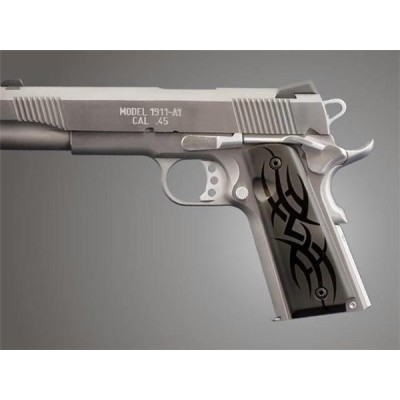 Cacha aluminio tribal negro pistola 1911 HOGUE