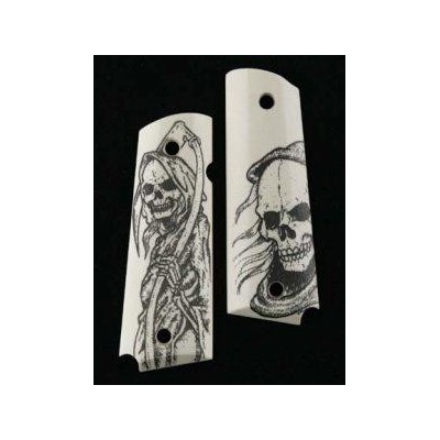 Cacha polímero blanca calaveras pistola 1911 HOGUE