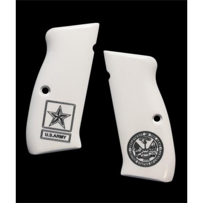 Cacha metacrilato blanca US Army pistola CZ75 HOGUE
