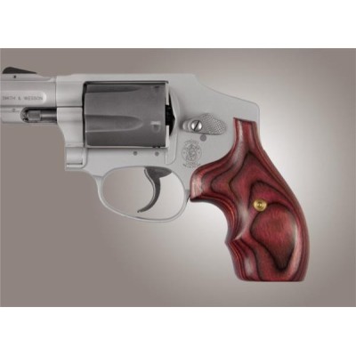 Cacha madera roja laminada revolver SW armazón J redondo HOGUE
