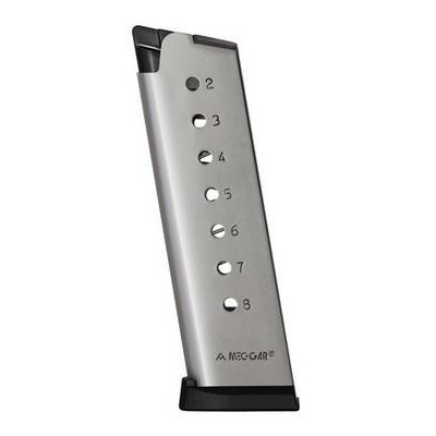 Cargador 45 ACP 1911 c/ base plastico (8) Niquel Mec-Gar
