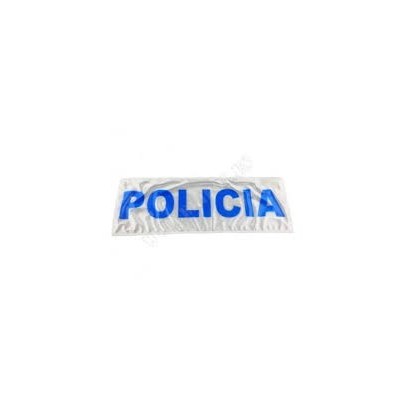 Cartel azul pecho (50x105 mm) POLICIA