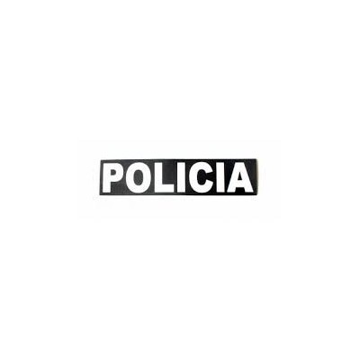 Cartel negro espalda (82x250 mm) POLICIA 