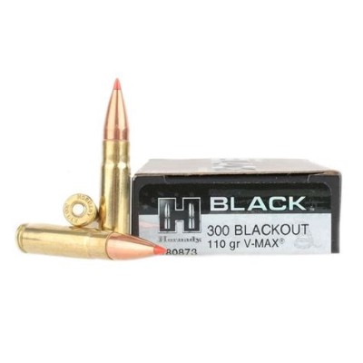 Cartucho 300 AAC Blackout 110gr V-Max Black Hornady