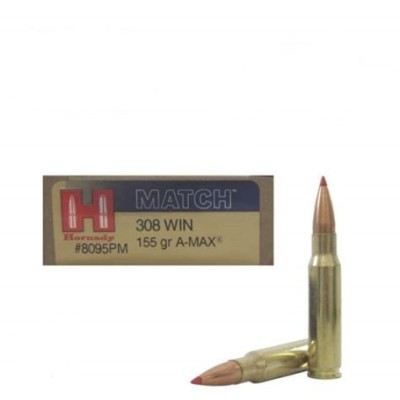 Cartucho 308 Win 155gr A-Max Match Hornady