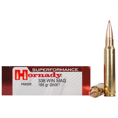 Cartucho 338 Win 185gr GMX Superformance Hornady