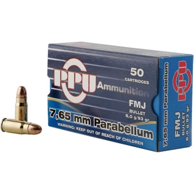 Cartucho 7,65 Parabellum 93gr FMJ Prvi