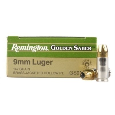 Cartucho 9 147gr Remington Golden Saber (25u)