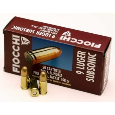 Cartucho 9 158gr Subsonic Fiocchi