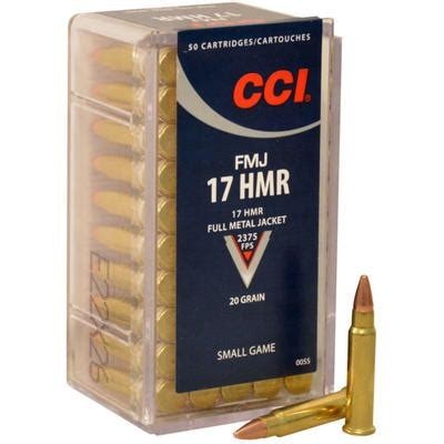 Cartucho 17 HMR 20gr FMJ  CCI