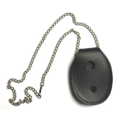 Leather badge holder neck + clip