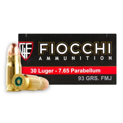 Cartridge 7.65 Parabellum 93gr FMJ Fiocchi
