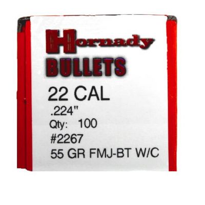 Bullet 22 55gr FMJ BT W / C Hornady
