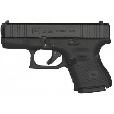 9 Glock 26 gen 5 FS Black pistol