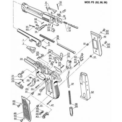 Beretta 92FS disassembly key switch