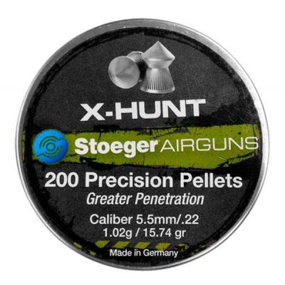 Pellet is 5.5mm X-Hunt (200u) STOEGER