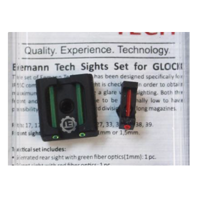 fiber rear sight kit and 1.5mm Glock front sight Eemann Tech