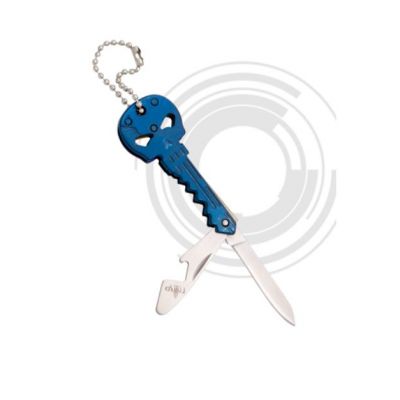 Third blue titanium skull keychain